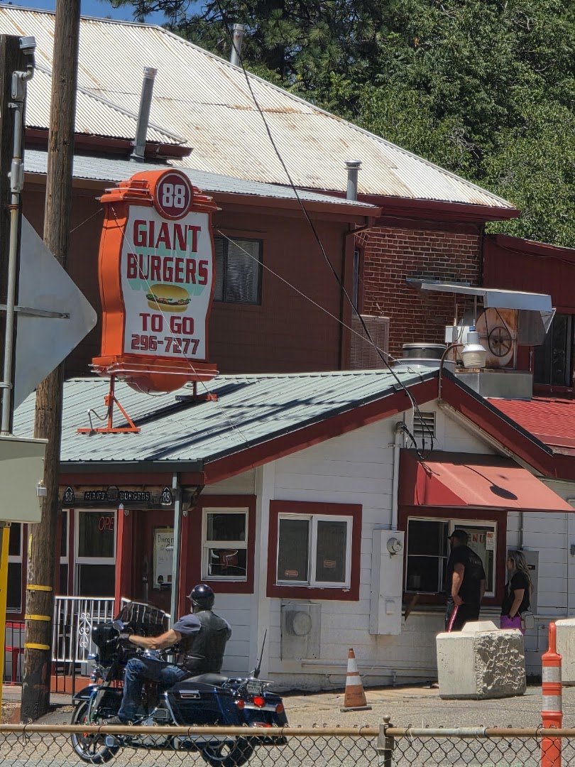 Roadside burger spot on CA-88.
