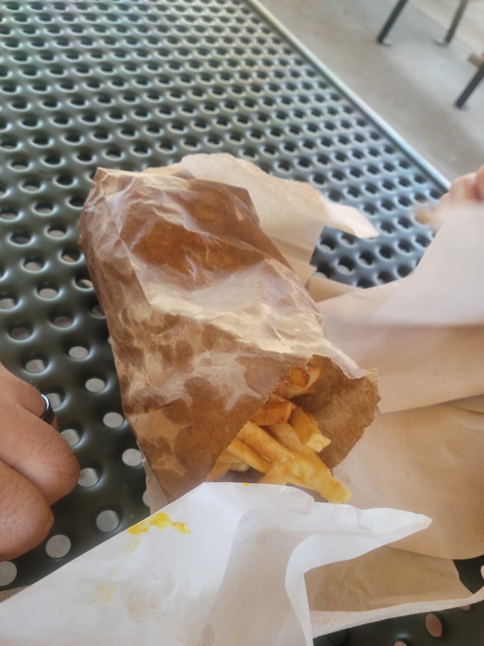 Simple menu for hot burgers and cold shakes.