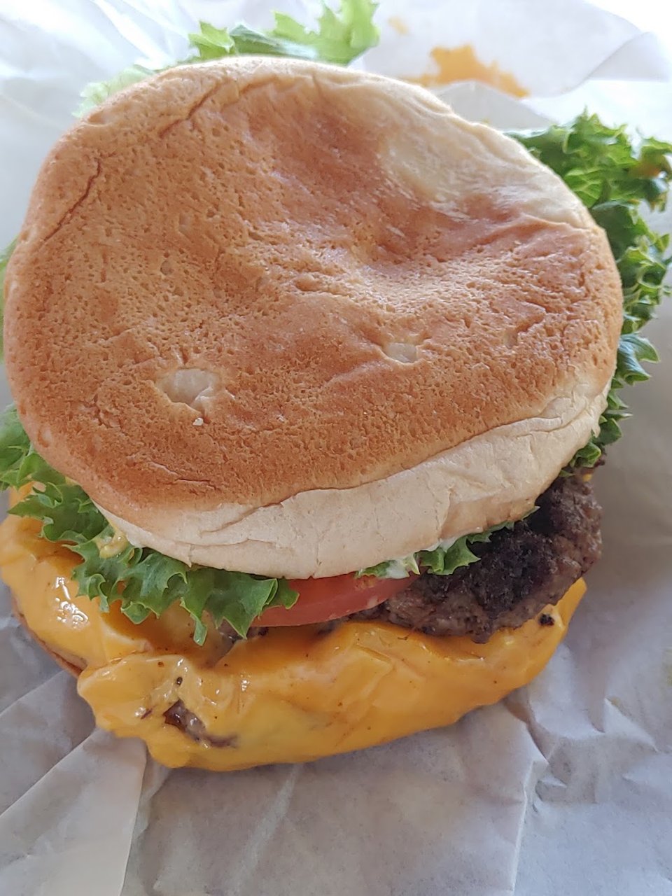 Simple menu for hot burgers and cold shakes.